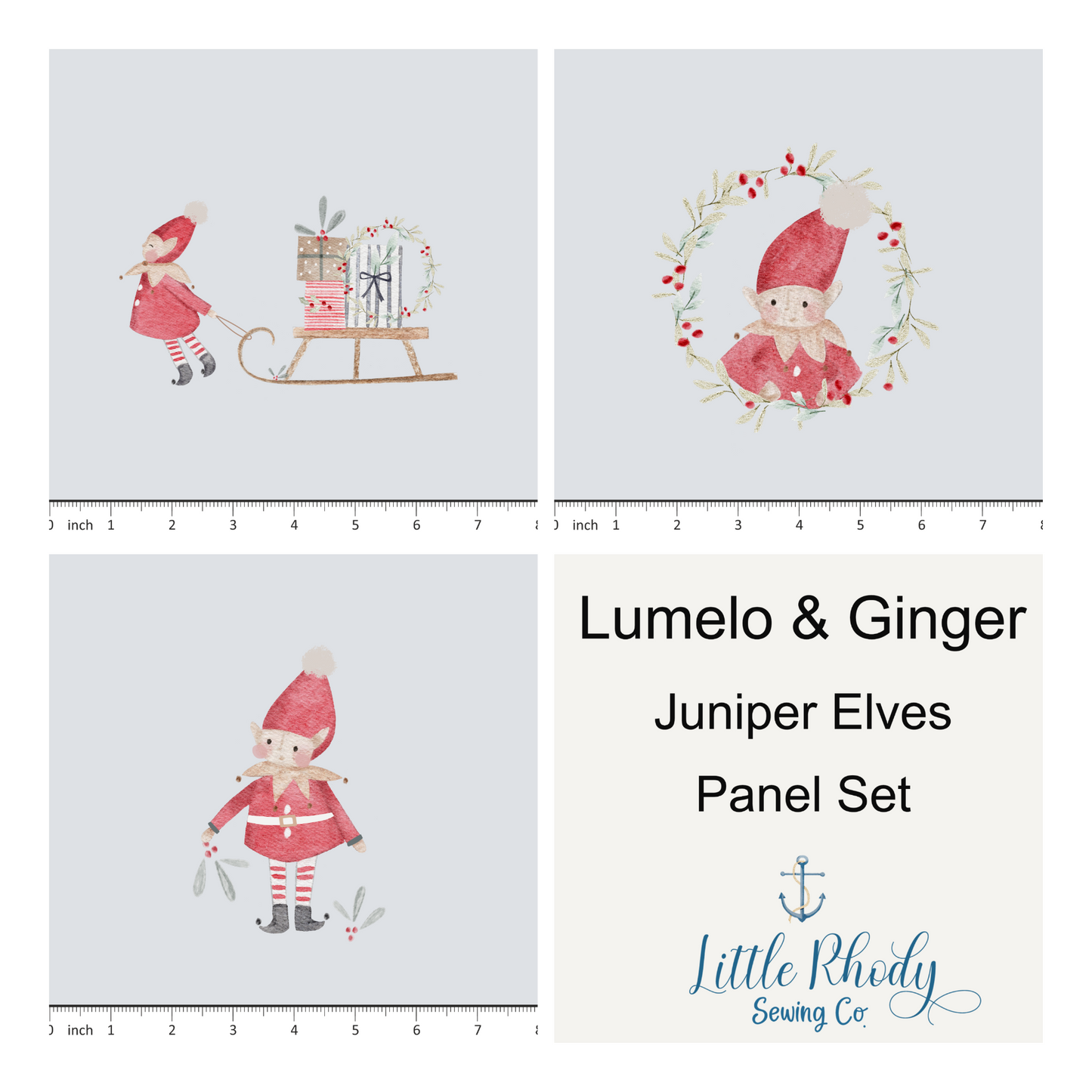 Lumelo and Ginger - Elves - 3 Panel set - 58x36"