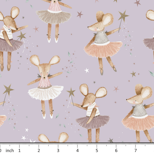 Lumelo and Ginger - Dottie - on Lavender - Mouse Ballet