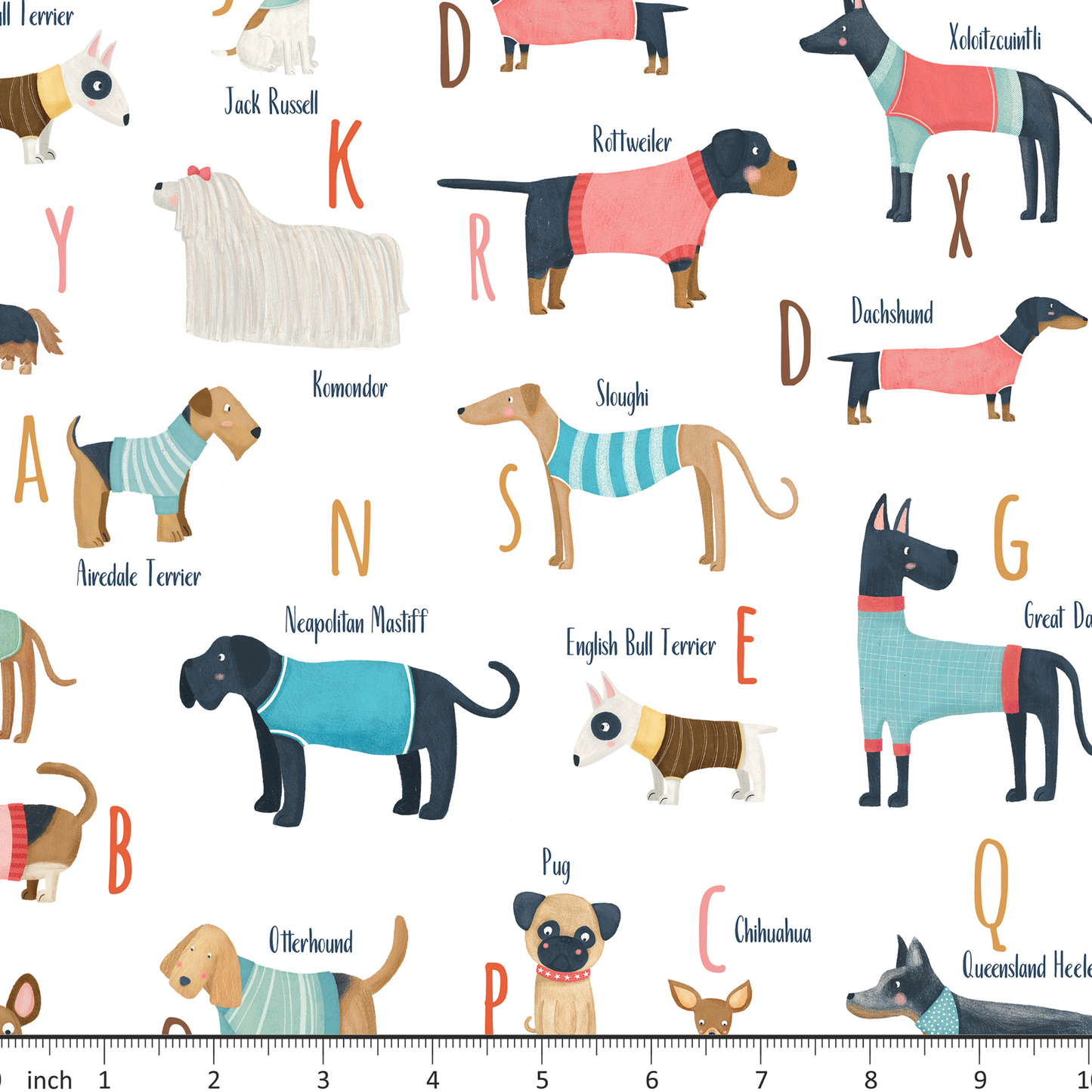 Marta Munte Designs - Dogs on White - Alphabet