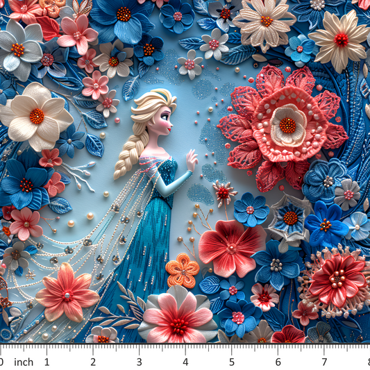 Blue Frozen Ice Princess Floral