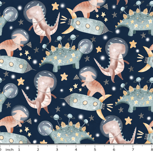 Claire Eddie Art - Cute Dinosaurs in Space