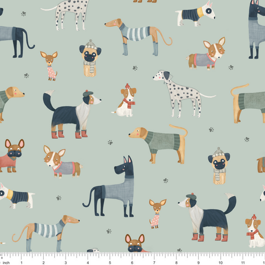 Marta Munte Designs - Dogs on Mint