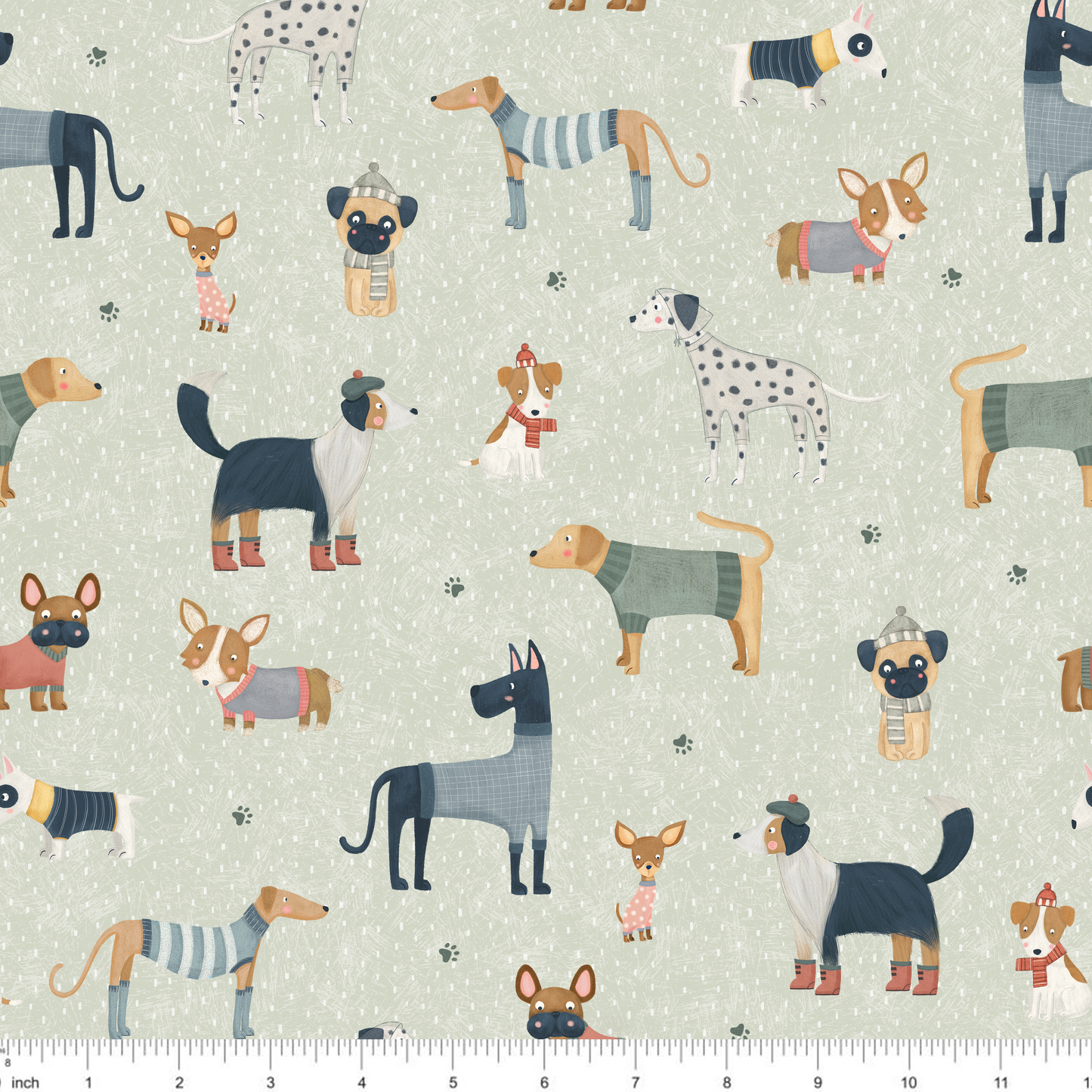 Marta Munte Designs - Dogs on Sage