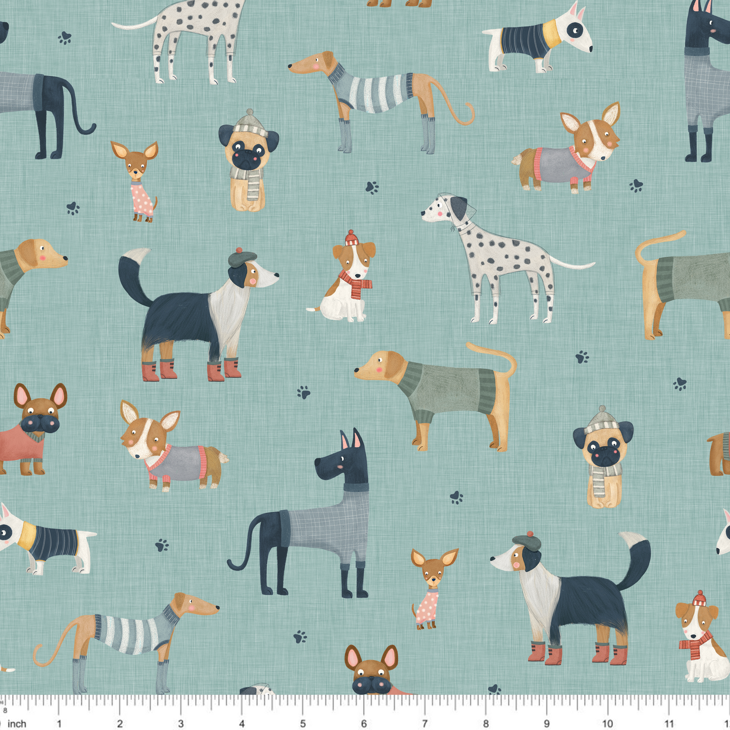 Marta Munte Designs - Dogs on Turquiose