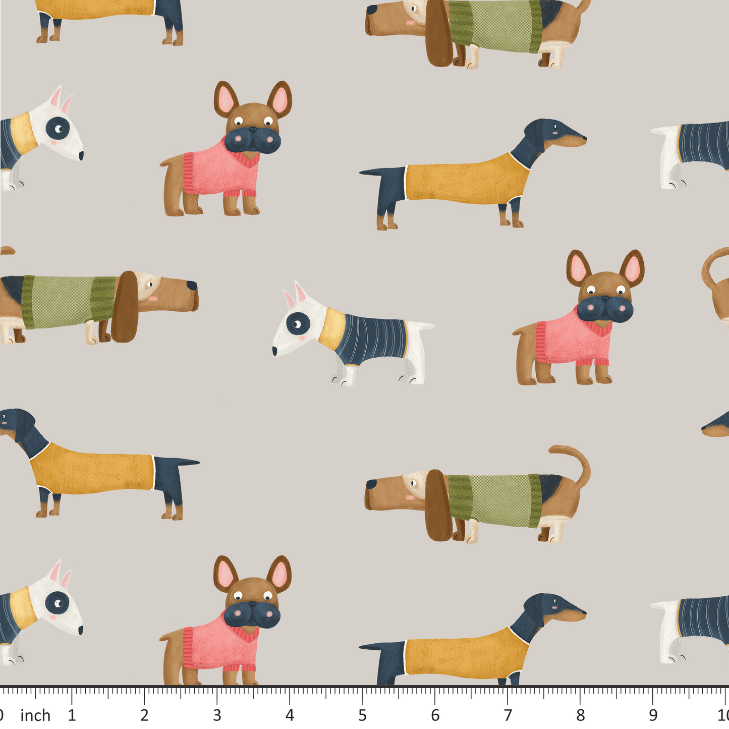 Marta Munte Designs - Dogs on Grey