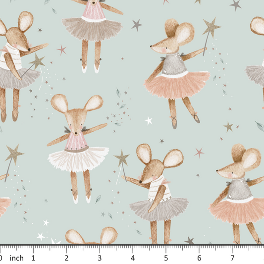 Lumelo and Ginger - Dottie - on Mint - Mouse Ballet