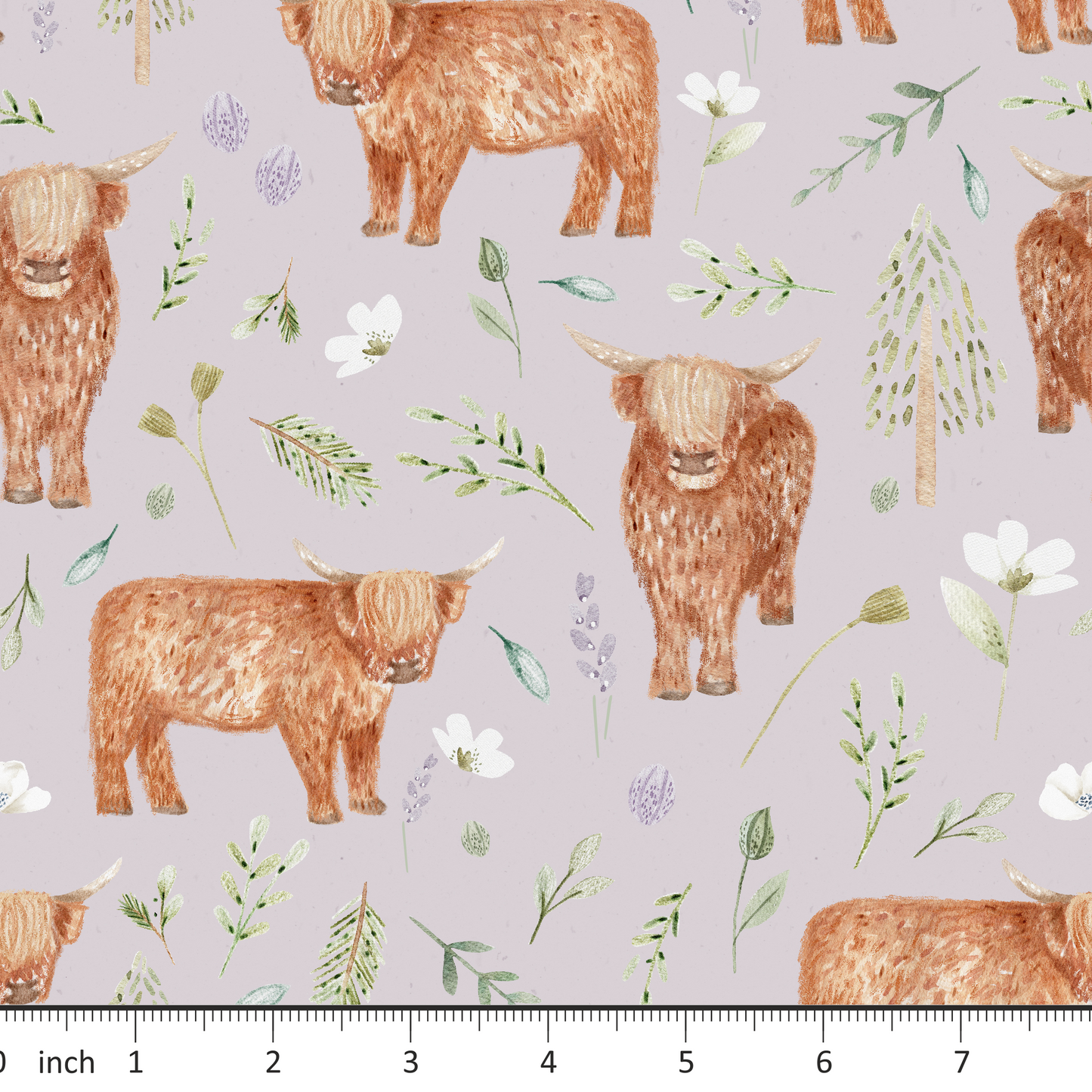 Lumelo and Ginger - Thistle - Highland Cow - on Lavender