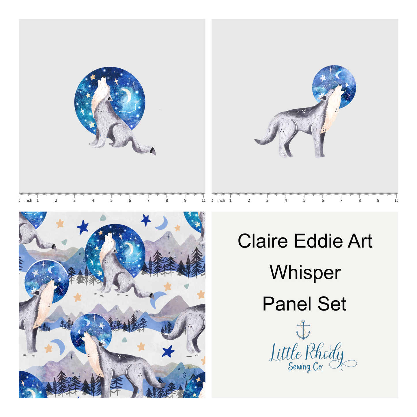 Claire Eddie Design - Whisper on Fog - 3 panel set